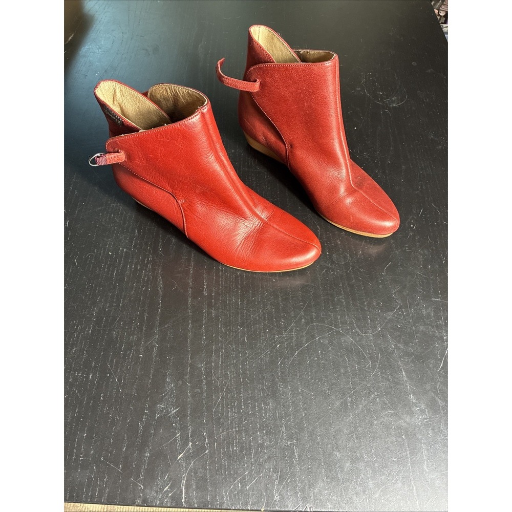 Women's Red Leather Camper Brand Booties Size 37. All Leather Construction.